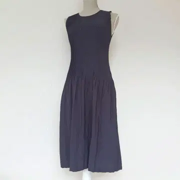 koibitomisaki 플리츠 슬리브리스 원피스 M~L 브라운