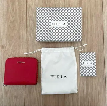 FURLA 빨간색 가죽 반지갑