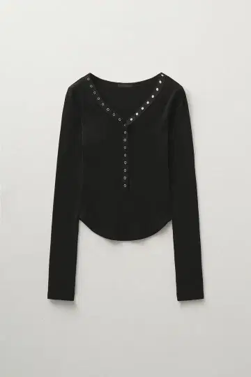 HELENE PARIS Snap neckline long sleeve