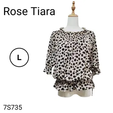 Rose Tiara 로즈 티아라 달마시안 패턴 셔링 블라우스 42
