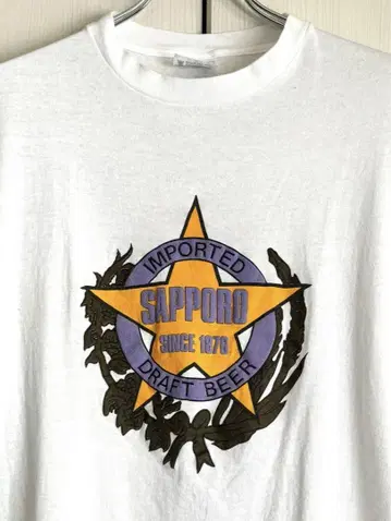 90s Sapporo Beer 삿포로 맥주 빈티지 반팔 티셔츠 XL 기업