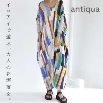 antiqua 안티카 아트 패턴 돌먼 원피스 올 패턴 롱