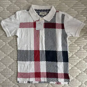 TOMMY 체크 무늬 피케 셔츠 S 사이즈