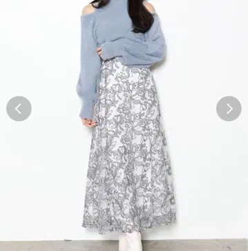 머큐리 듀오 멜론 샤샤 자수 스커트 라이트 그레이