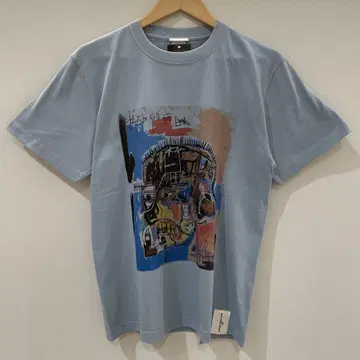 BASQUIAT M 사이즈 블루 아트 티셔츠 BQ-BQ2313