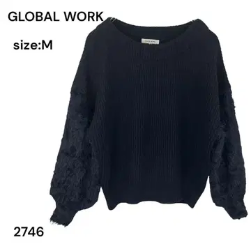 글로벌 워크 GLOBAL WORK 니트 상의 블랙 M 예쁨