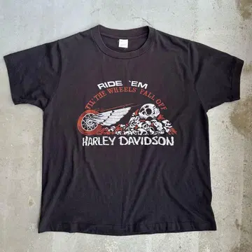 80년대 HARLEY DAVIDSON 할리데이비슨 티셔츠 스컬