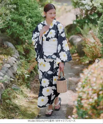 혼자서 입을 수 있는 유카타 고베 레터스 세퍼레이트 2부식 원피스