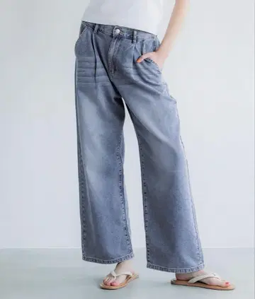 coca 썸머 데님 턱 팬츠 접촉 냉감