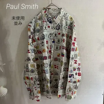 미사용급! Paul Smith 한정 컬렉션 국기 긴팔 셔츠 L 사이즈