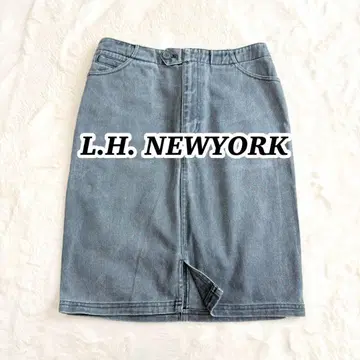 [LH 뉴욕] 데님 스커트 타이트 코튼 100% 그레이 M