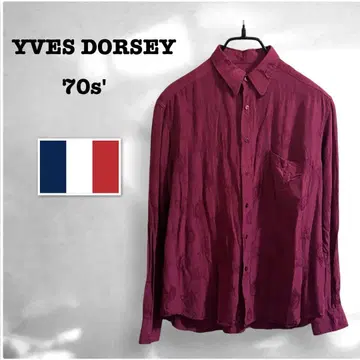 70s YVES DORSEY 올 패턴 자수 셔츠 빈티지 이브 도시
