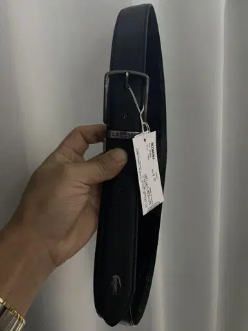 LACOSTE 블랙 가죽 벨트 RC0609J