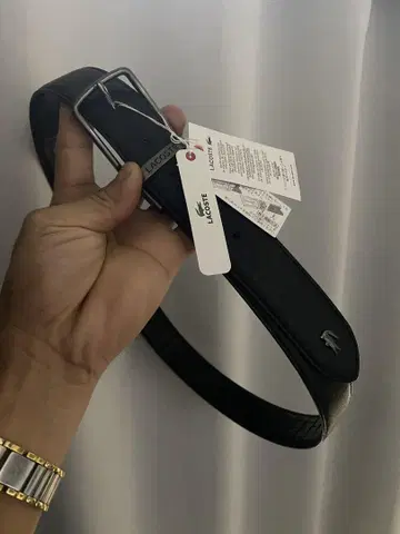 LACOSTE 블랙 가죽 벨트 RC0609J