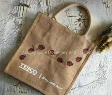 TESCO 린넨 주트 백 30 x 30 무당벌레