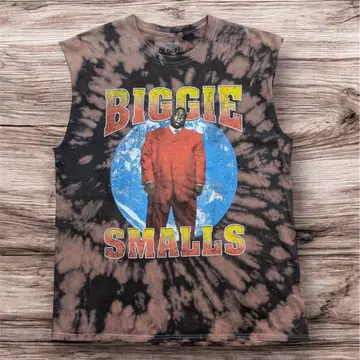 BIGGIE SMALLS 슬리브리스 타이다이 T셔츠 리메이크