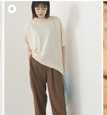 [ OMNES ] 접촉 냉감 빅 실루엣 풀오버 반팔 티셔츠 아이보리