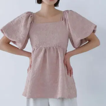 볼륨 자카드 오프숄더 블라우스