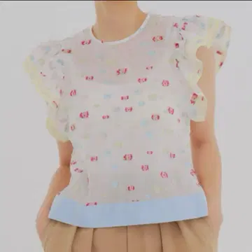 shirocon 라메 캔디 컬러 블라우스 36