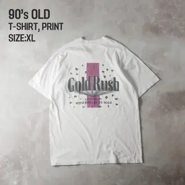 GOLD RUSH 기업 로고 티셔츠 화이트 XL