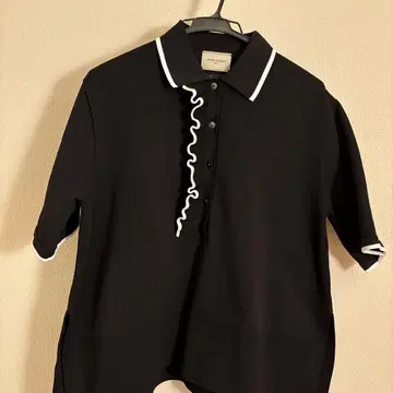 UNITED ARROWS 블랙 피케 셔츠 반팔