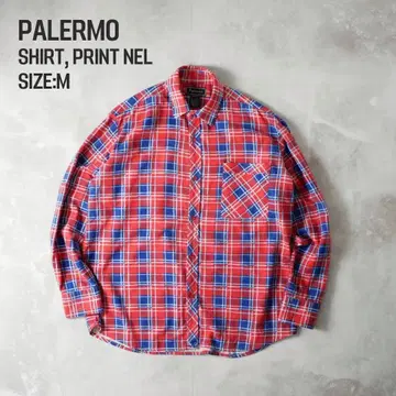 Palermo 80s 프린트 넬 체크 SH 레드 M