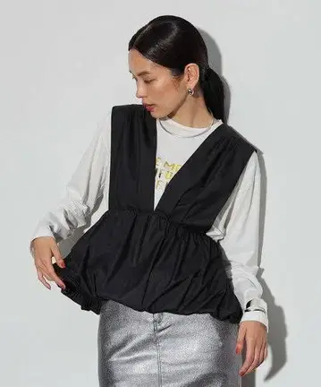 INDIVI GALLEST 블라우스 셔츠 벌룬 뷔스티에