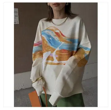 Ameri HAILEY WAVE ART 맨투맨 트레이닝복