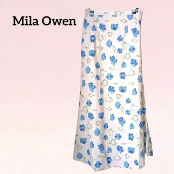 새상품 Mila Owen 미라 오웬 꽃무늬 롱 플레어 스커트