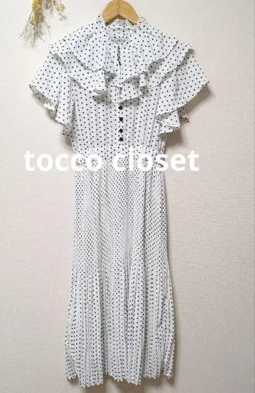tocco closet 토코 클로젯 도트 플리츠 원피스