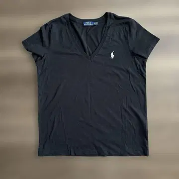 Polo Ralph Lauren V넥 티셔츠 상의 반팔 M 블랙
