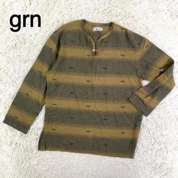 grn 보더 디자인 긴팔 티셔츠
