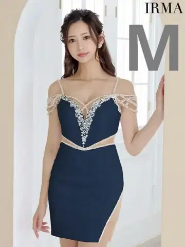 IRMA 한쪽 트임 비쥬 타이트 드레스