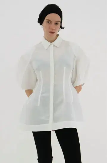 CLANE WAIST SHAPE PUFF SLEEVE TOPS