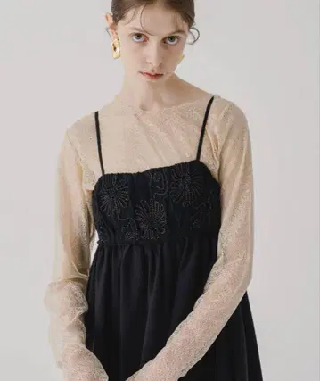 FLOWER LACE BALLOON ONE PIECE
