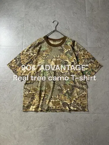 90년대 ADVANTAGE 리얼 트리 카모 티셔츠 싱글 스티치 링거