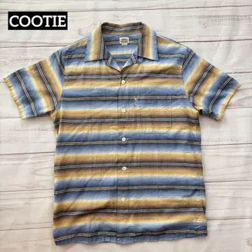 COOTIE 쿠티 보더 오픈 카라 셔츠
