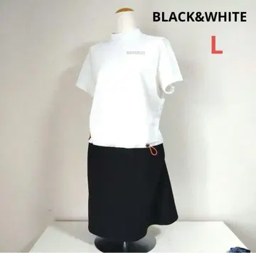 블랙 앤 화이트 뒤 빅 로고 시원한 원피스 L 골프/스포츠