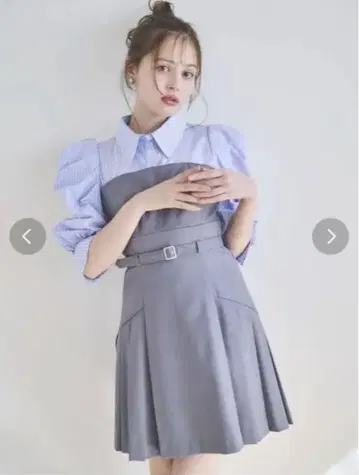 dazzlin 레이어드 셔츠 미니 원피스