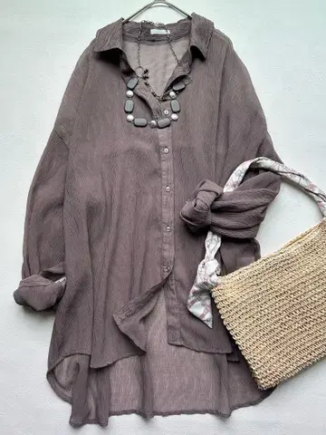 [새상품급] ITEMS URBAN RESEARCH 요류 시어 빅 블라우스