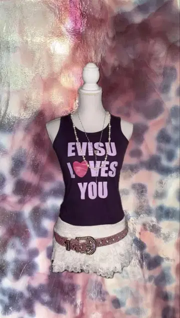 인기 Evisu 탱크탑 *:... 해외 걸 Y2K GAL