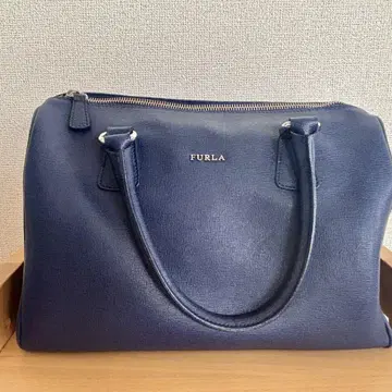 FURLA 네이비 가죽 핸드백