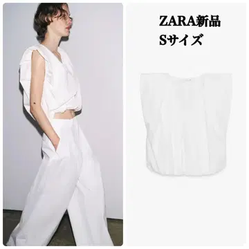 완판템 ZARA ZW 컬렉션 포플린 퍼프 상의 S 택 포함 새상품