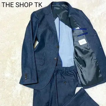 컨디션 최상 THE SHOP TK 캐주얼 수트 셋업 데님 M 다크 네이비