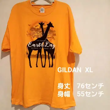 애니멀 티셔츠 XL 기린 GIRAFFE 길단 GILDAN