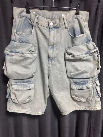 ZARA 라이트 블루 카고 숏팬츠 USA 32