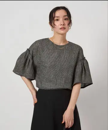 카라미 개더 슬리브 블라우스