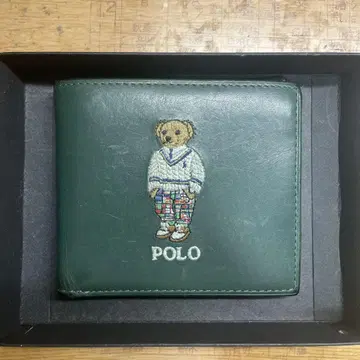 POLO RALPH LAUREN 그린 컬러 접이식 지갑