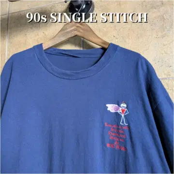 90s 자수 칼리지 티셔츠 싱글 스티치