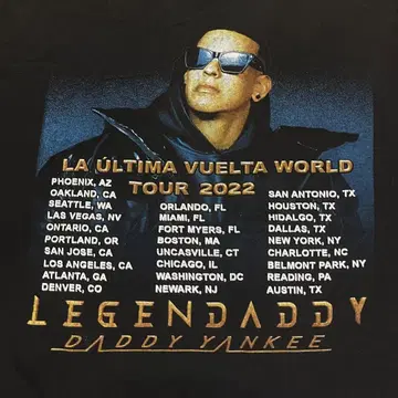 daddy yankee 투어 티셔츠 00s 대디 양키 레게톤